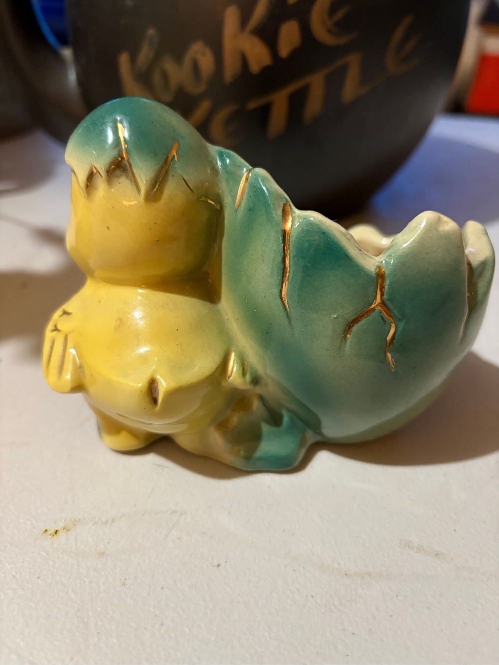 Shawnee Vintage Ceramic Duck Planter - Yellow & Teal - Picture 5 of 10